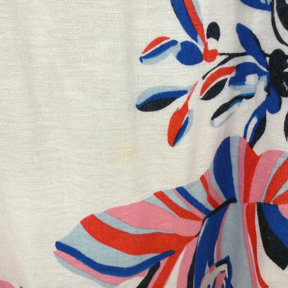 Tommy Bahama‎ Floral Linen Blend Halter Dress Womens M Resort Tropical Coastal